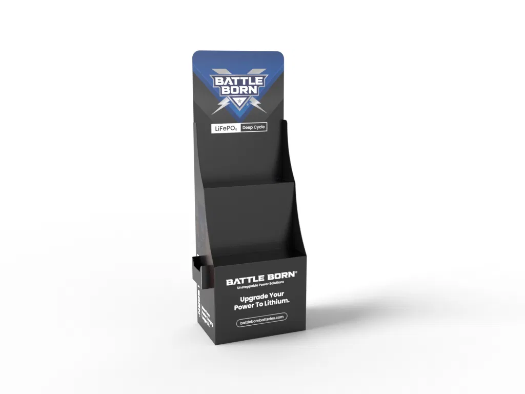 POSDISPLAYKIT – BATTLE BORN Point Of Purchase Display, Banner-Style POS Battery Display